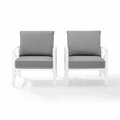 Kd Aparador Kaplan 2-Piece Outdoor Seating Set in White with Gray Cushions KD3046387